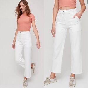 Aritzia Wilfred Free White Modern Utility Ryley Straight Leg Pant 0